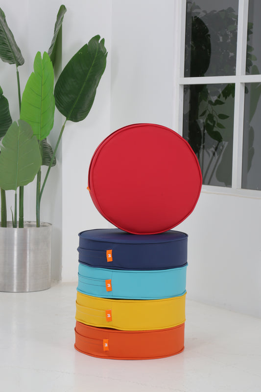 Deri Kumaş Blok Sünger Makaron Minder - Dörtlü Set 40 cm