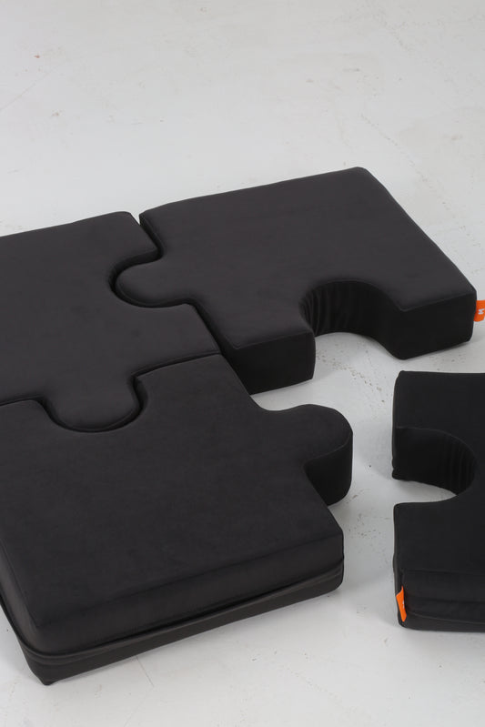 Premium Kumaş Blok Sünger Puzzle Minder Dörtlü Set 40x40 cm