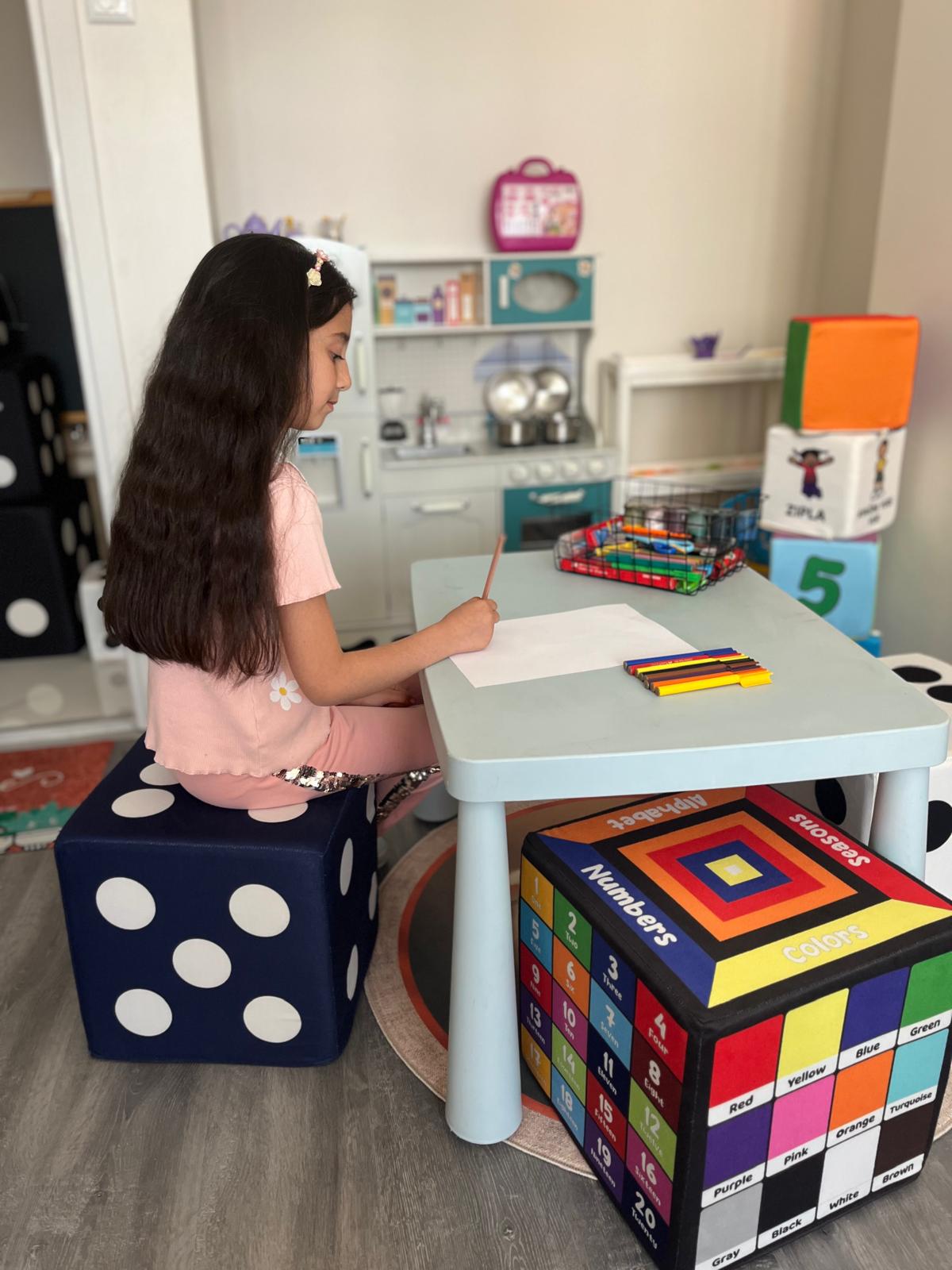 Anaokulu ve Kreşlere Özel Eğitici Etkinlik Zar Minder 33x33 cm