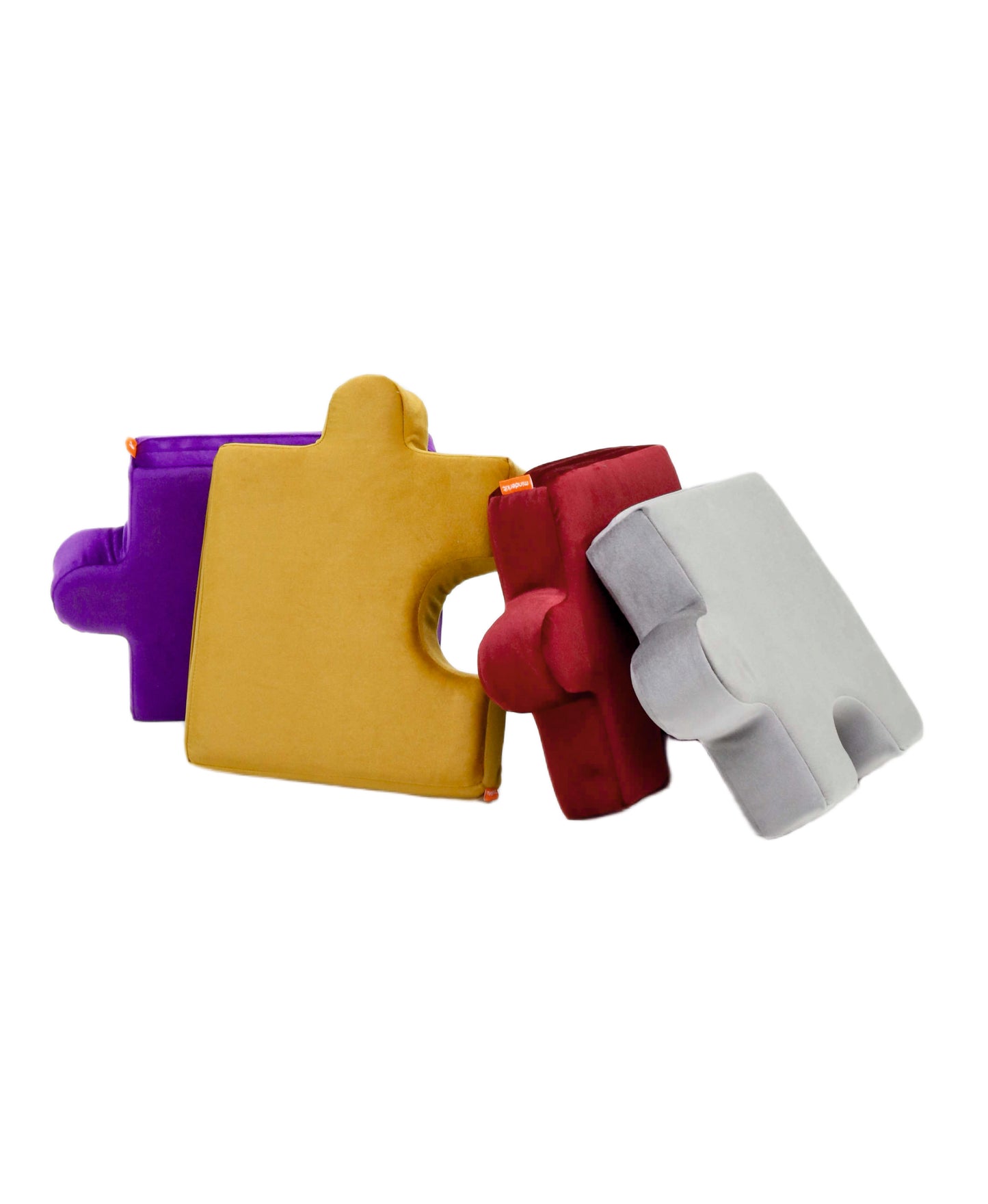 Kadife Kumaş Blok Sünger Puzzle Minder Dörtlü Set 40x40 cm