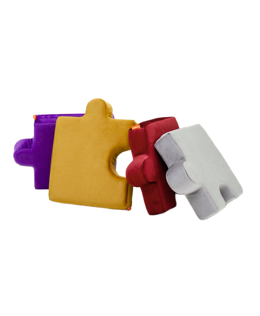 Kadife Kumaş Blok Sünger Puzzle Minder Dörtlü Set 40x40 cm